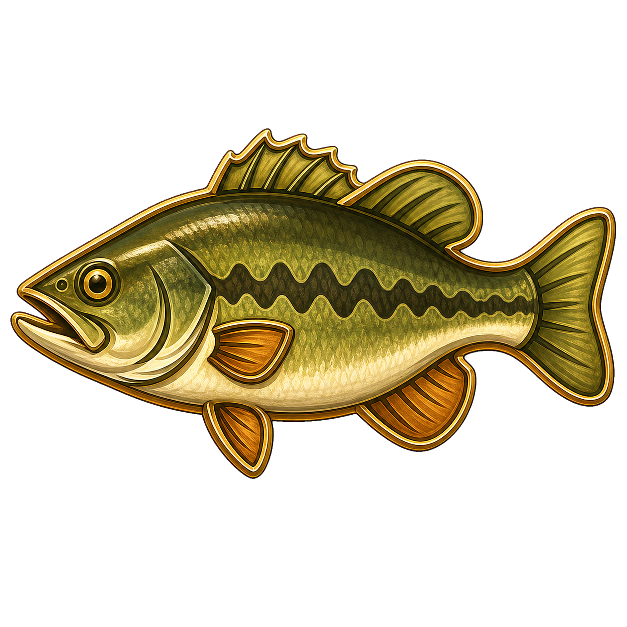 Common Bass fish artwork