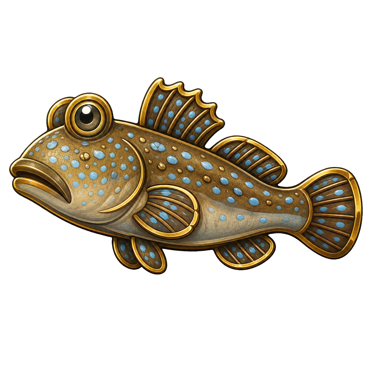 Common Mudskipper fish artwork