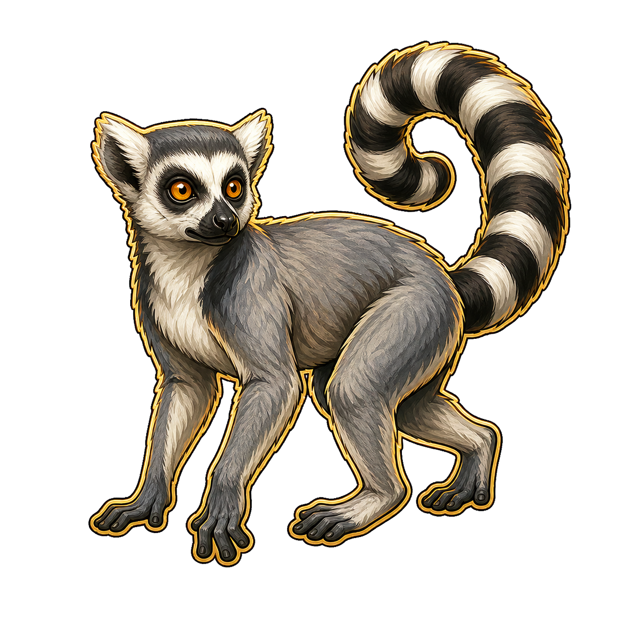 Common Lemur animal artwork